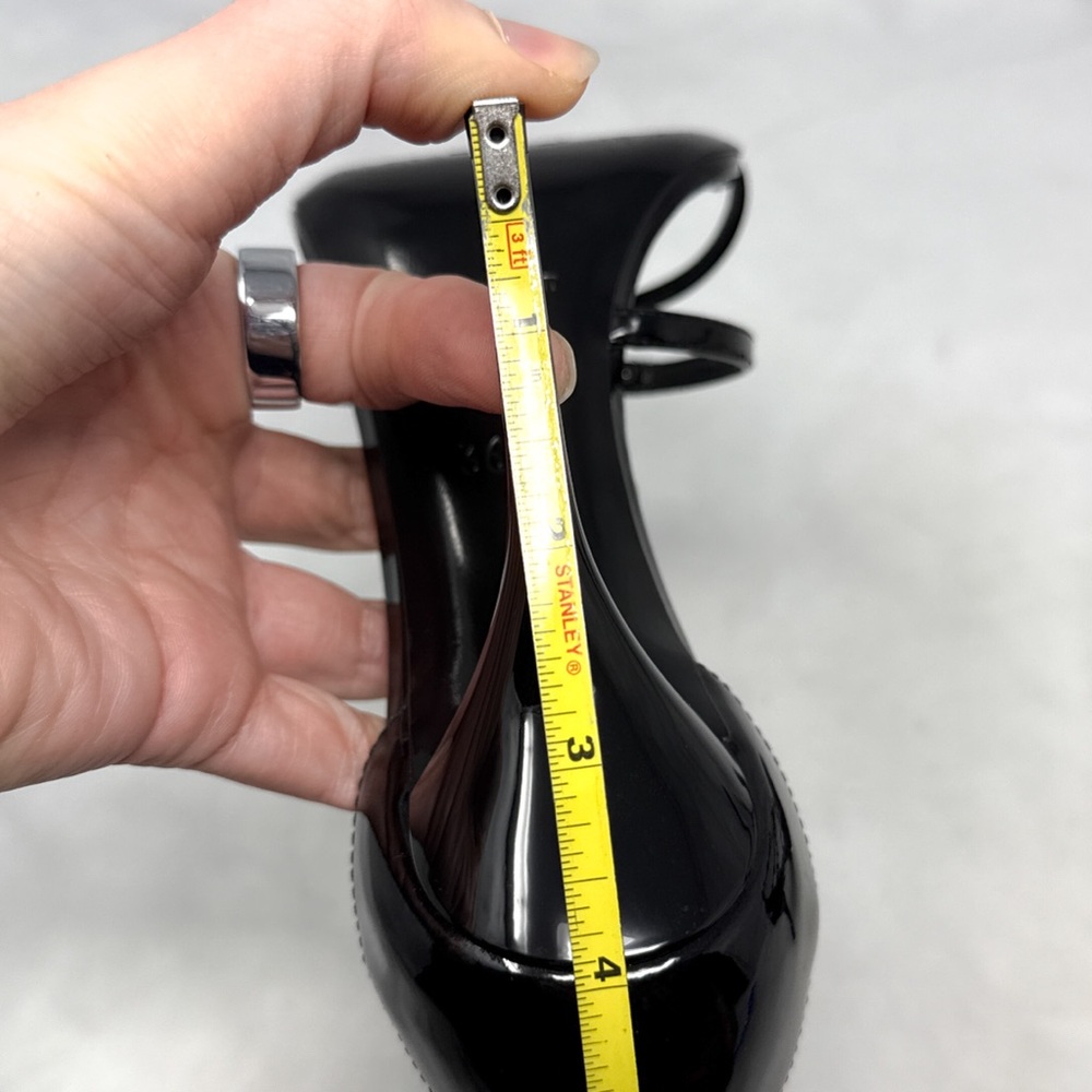 Saint Laurent YSL Cassandra Patent Leather Strappy Sandal Heels Black Gold 36.5 - Picture 14 of 16